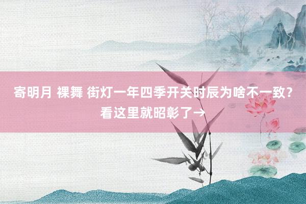 寄明月 裸舞 街灯一年四季开关时辰为啥不一致？看这里就昭彰了→