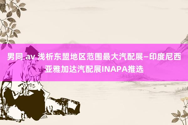 男同 av 浅析东盟地区范围最大汽配展—印度尼西亚雅加达汽配展INAPA推选